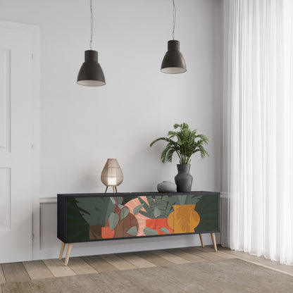 TROPICAL COMPOSITION 3-dörrars TV-bänk i svart finish