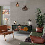 TROPICAL COMPOSITION 3-Door TV Stand in Black Finish