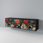 SPROUTING GRACE 3-Door TV Stand in Black Finish