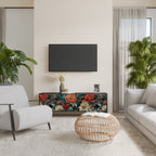 SPROUTING GRACE 3-Door TV Stand in Black Finish