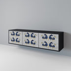 MAJESTIC STEED 3-Door TV Stand in Black Finish