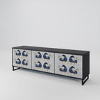 MAJESTIC STEED 3-Door TV Stand in Black Finish