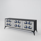 MAJESTIC STEED 3-Door TV Stand in Black Finish