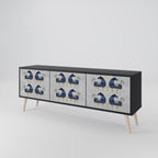 MAJESTIC STEED 3-Door TV Stand in Black Finish