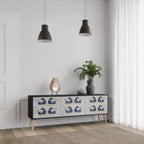 MAJESTIC STEED 3-Door TV Stand in Black Finish