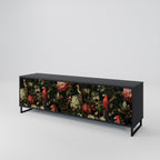 AVIAN GREENERY 3-Door TV Stand in Black Finish
