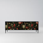 AVIAN GREENERY 3-Door TV Stand in Black Finish