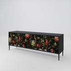 AVIAN GREENERY 3-Door TV Stand in Black Finish