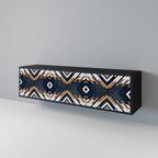 ARTFUL GEOMETRY 3-dörrars TV-bänk i svart finish