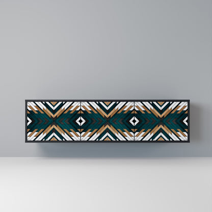 ARTISTIC GEOMETRY 3-dörrars TV-bänk i svart finish