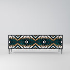 ARTISTIC GEOMETRY 3-Door TV Stand in Black Finish