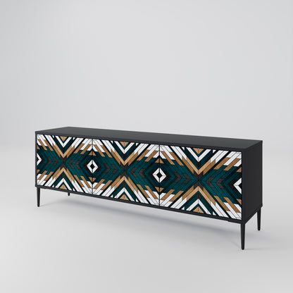 ARTISTIC GEOMETRY 3-dörrars TV-bänk i svart finish