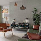 ARTISTIC GEOMETRY 3-Door TV Stand in Black Finish