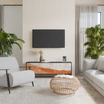 SANDHILLS SPLENDOR 3-dörrars TV-bänk i svart finish