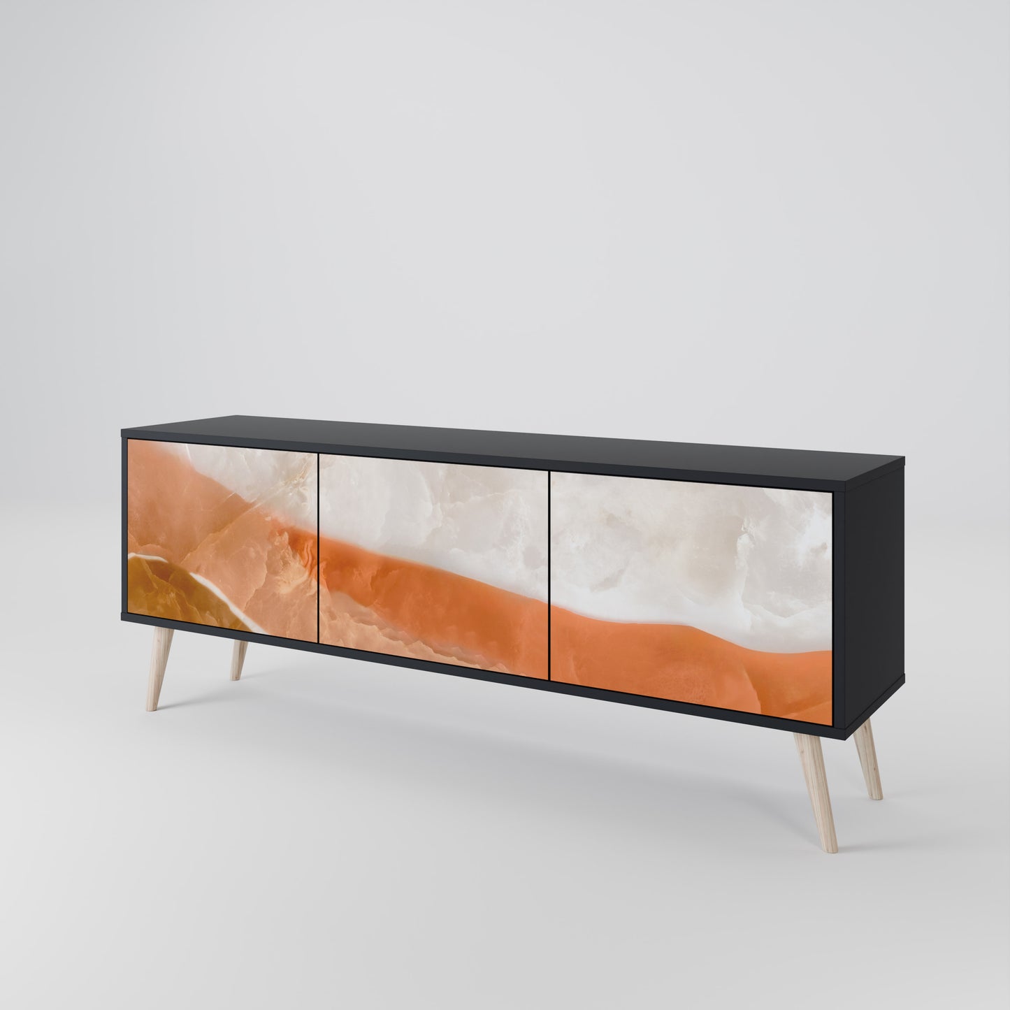 SANDHILLS SPLENDOR 3-dörrars TV-bänk i svart finish