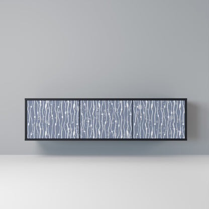 GRAPHITE RAIN 3-dörrars TV-bänk i svart finish