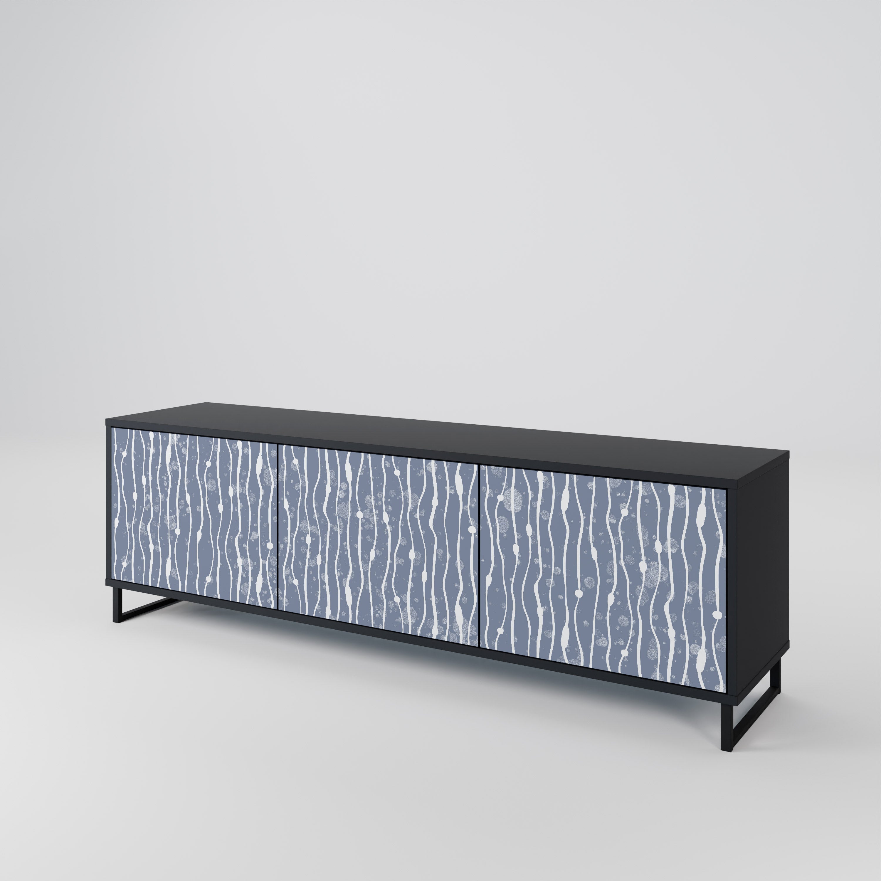 GRAPHITE RAIN TV-bänk med 3 dörrar