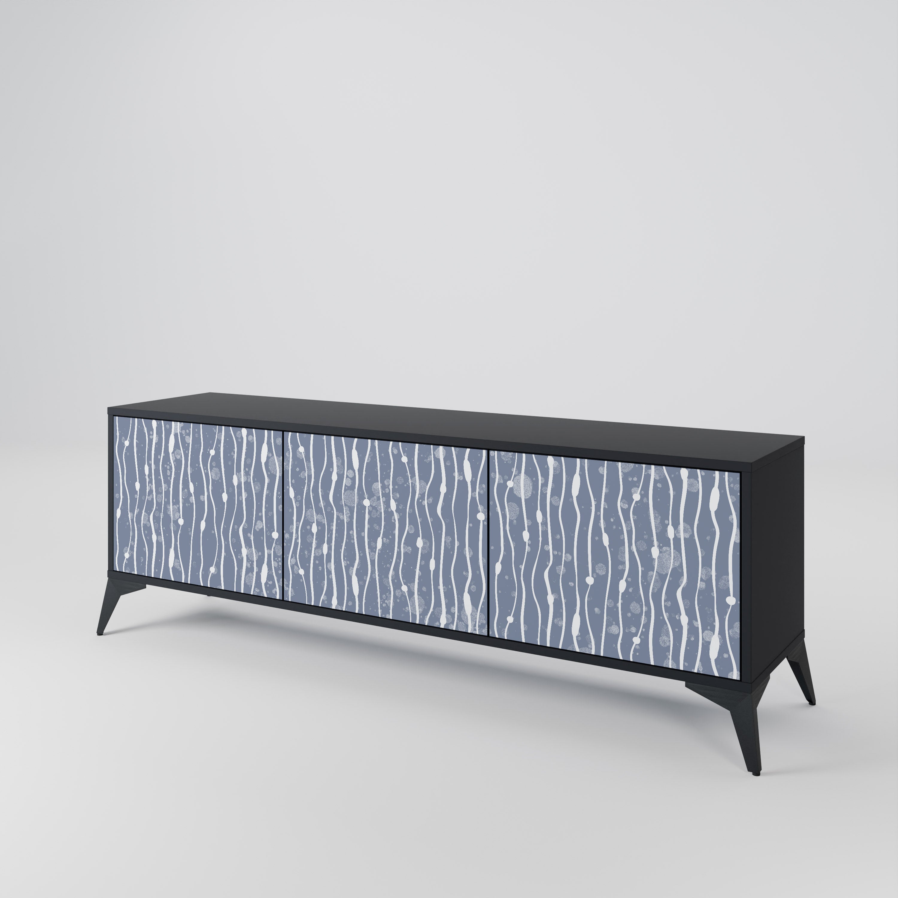 GRAPHITE RAIN TV-bänk med 3 dörrar