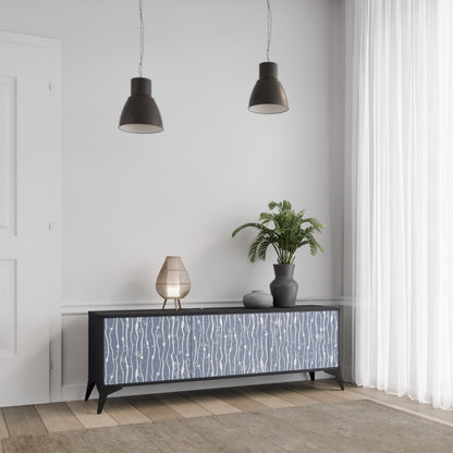 GRAPHITE RAIN 3-dörrars TV-bänk i svart finish