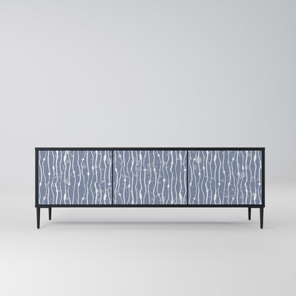GRAPHITE RAIN 3-dörrars TV-bänk i svart finish