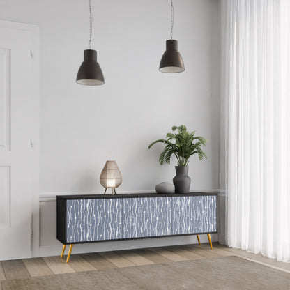 GRAPHITE RAIN 3-dörrars TV-bänk i svart finish