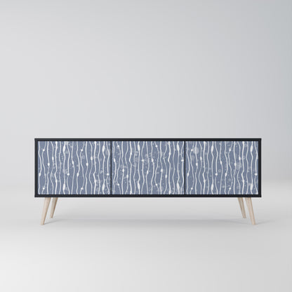 GRAPHITE RAIN 3-dörrars TV-bänk i svart finish