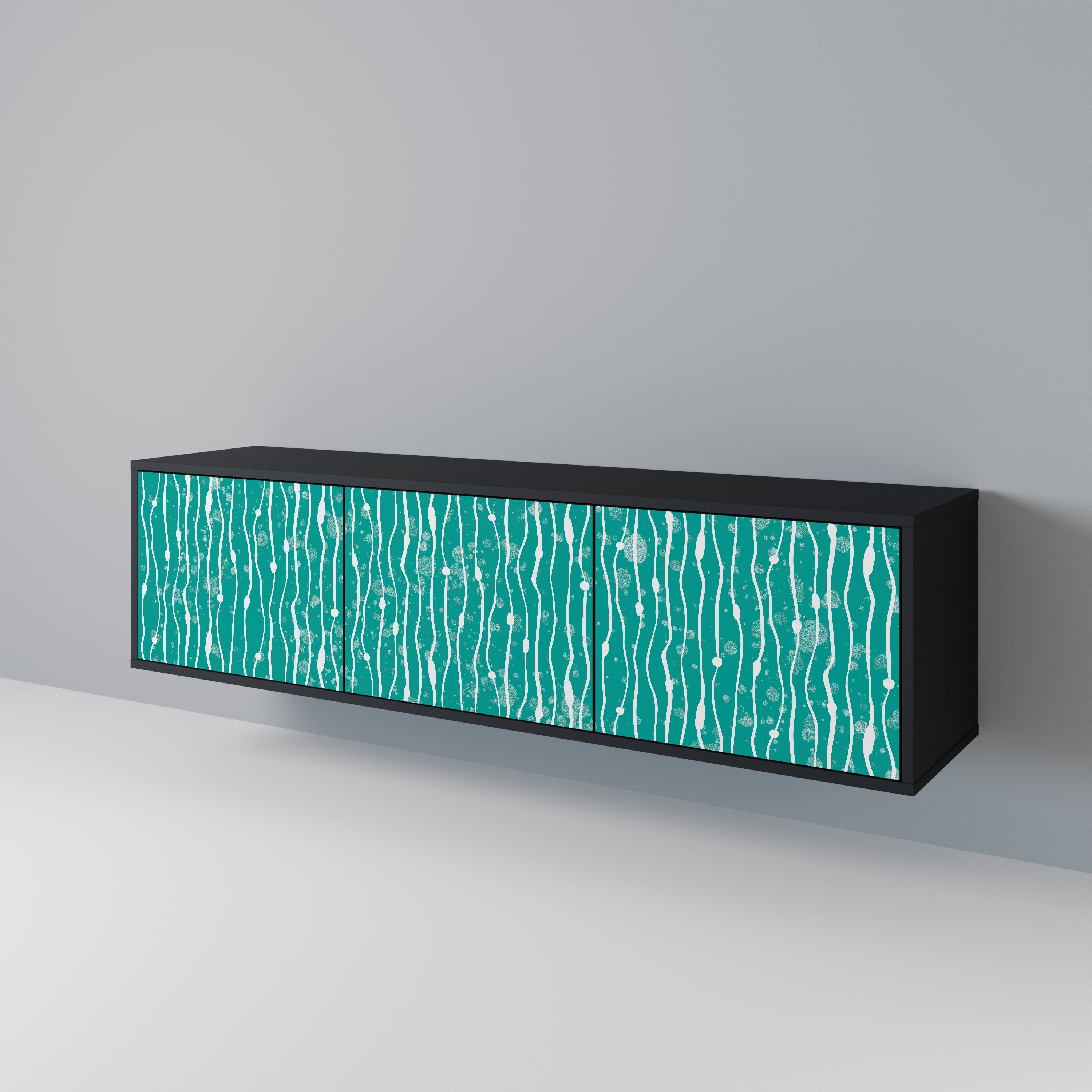 TURQUOISE RAIN TV-bänk med 3 dörrar