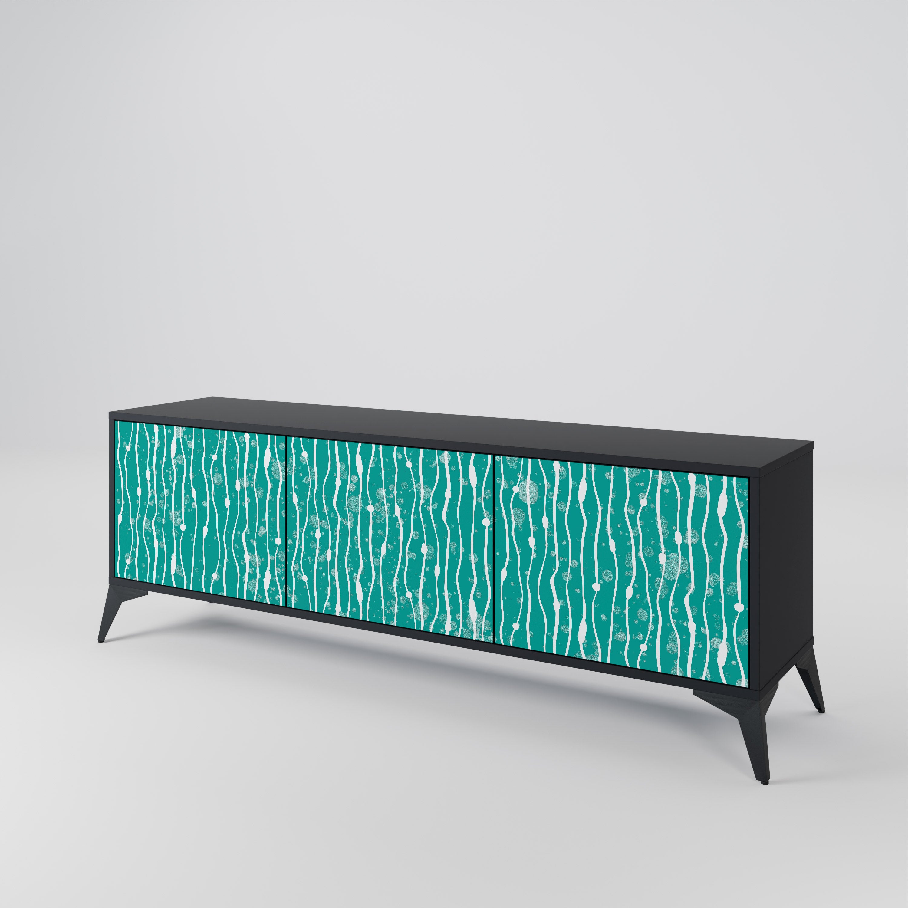TURQUOISE RAIN TV-bänk med 3 dörrar