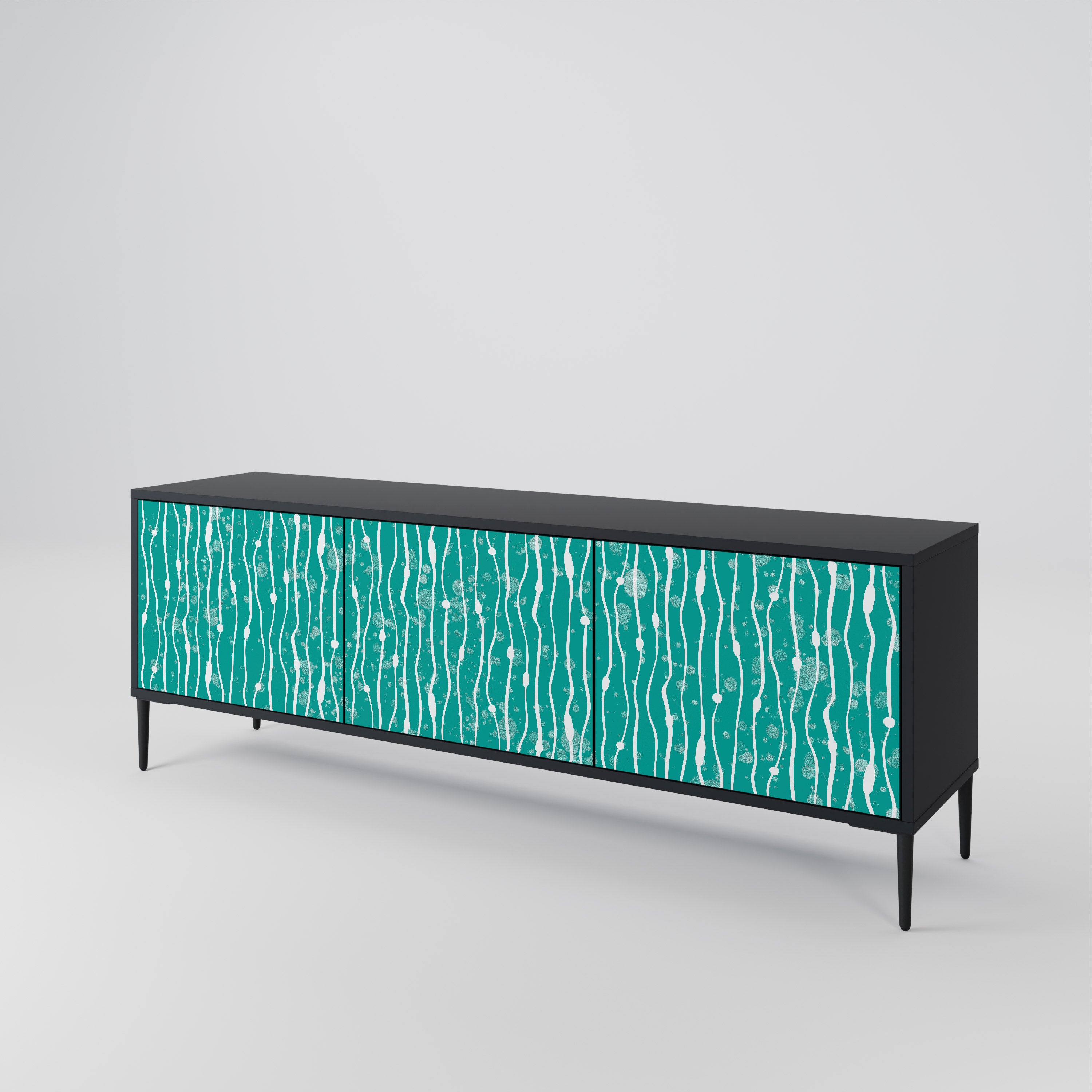 TURQUOISE RAIN TV-bänk med 3 dörrar