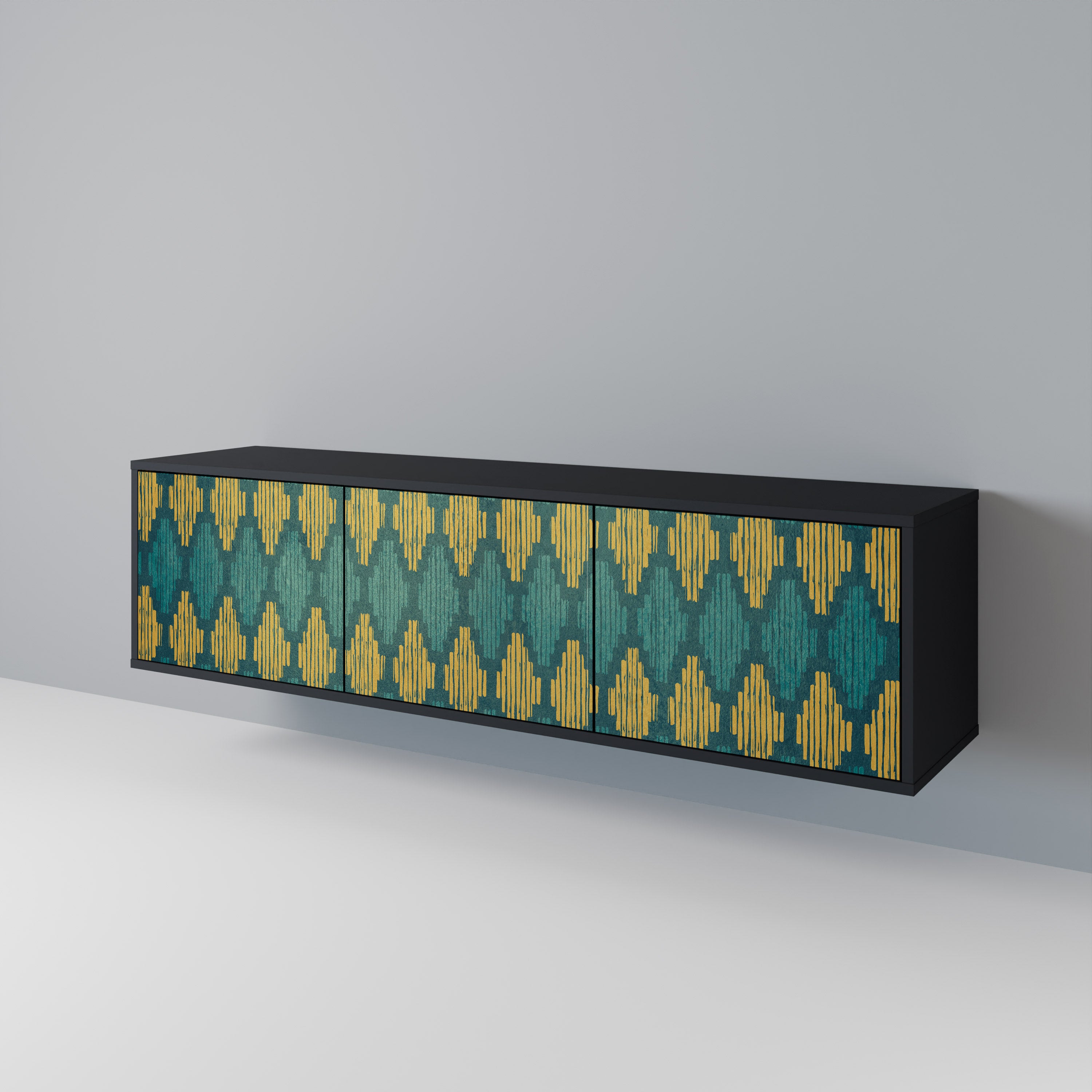 POLYGONS TV-bänk med 3 dörrar
