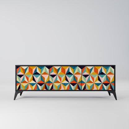 TESSELATE TREASURES 3-dörrars TV-bänk i svart finish