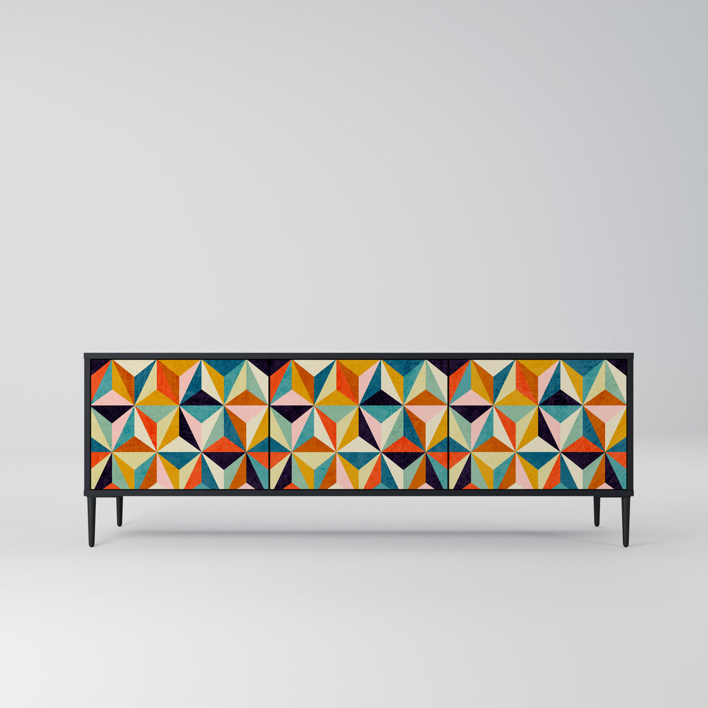TESSELATE TREASURES 3-dörrars TV-bänk i svart finish