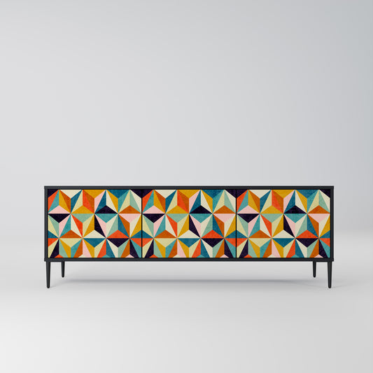 TESSELATE TREASURES 3-dörrars TV-bänk i svart finish