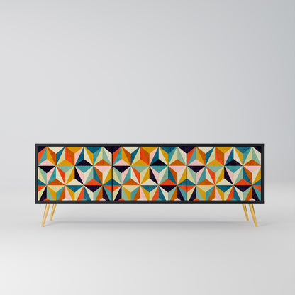 TESSELATE TREASURES 3-dörrars TV-bänk i svart finish