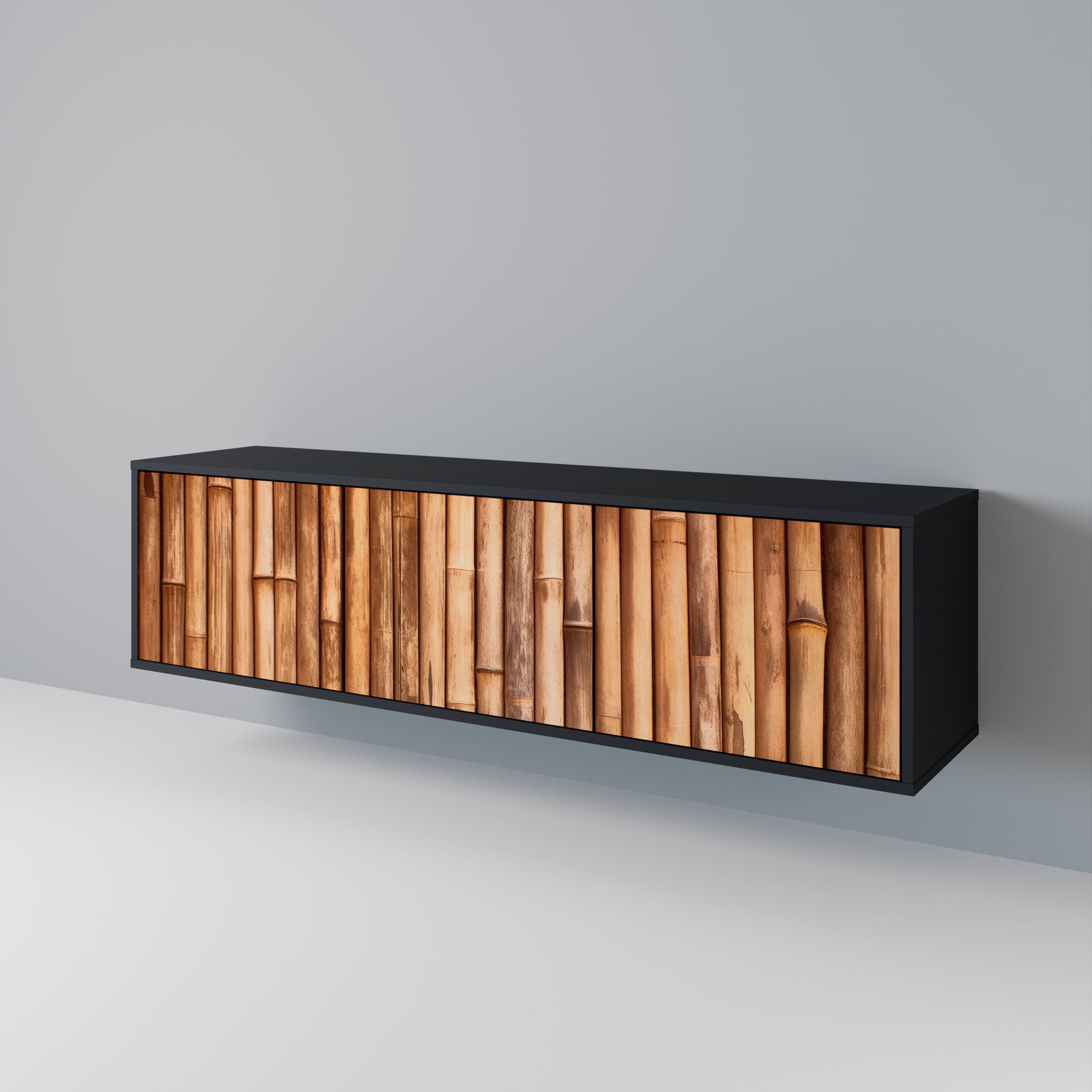 NATURAL WOOD TV-bänk med 3 dörrar
