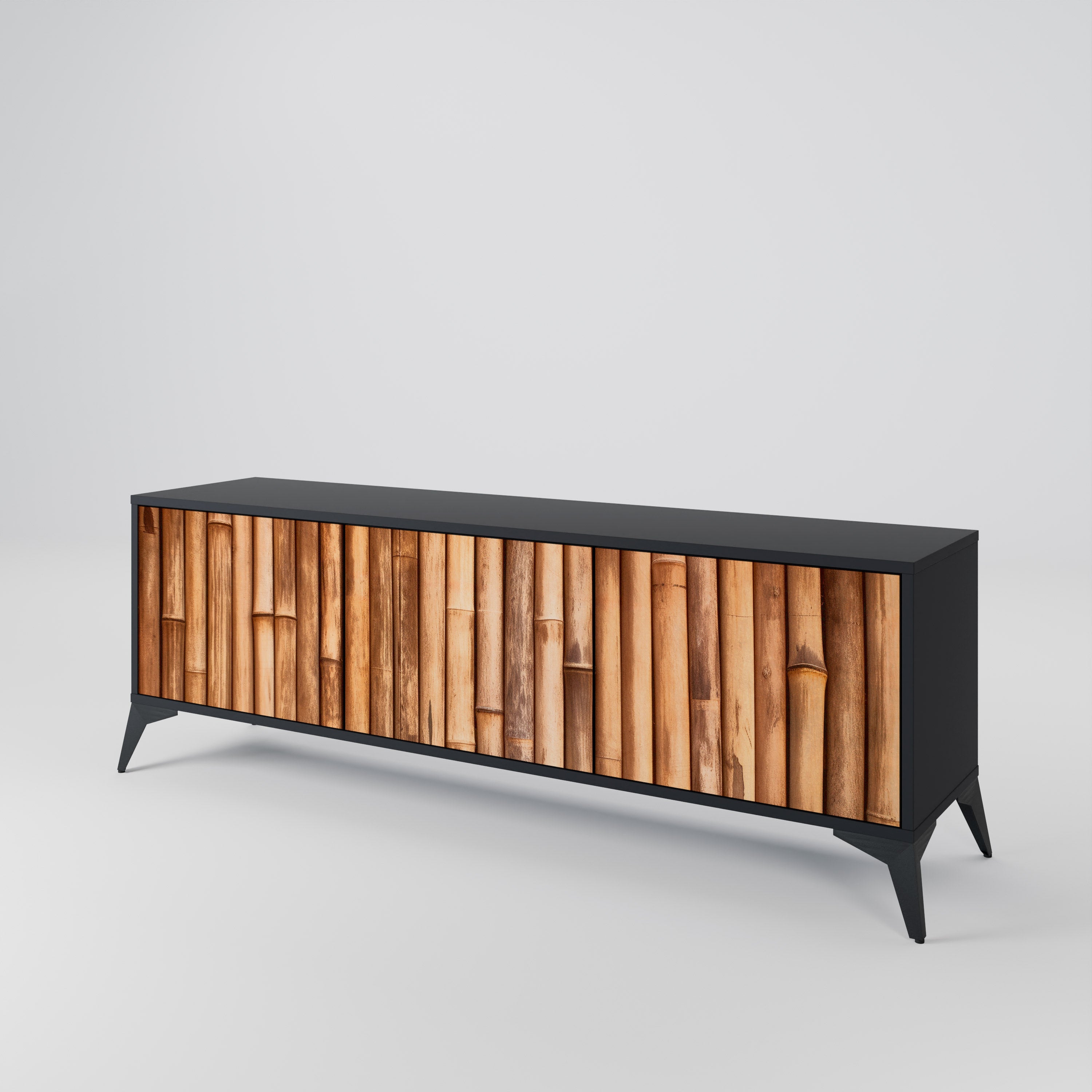 NATURAL WOOD TV-bänk med 3 dörrar