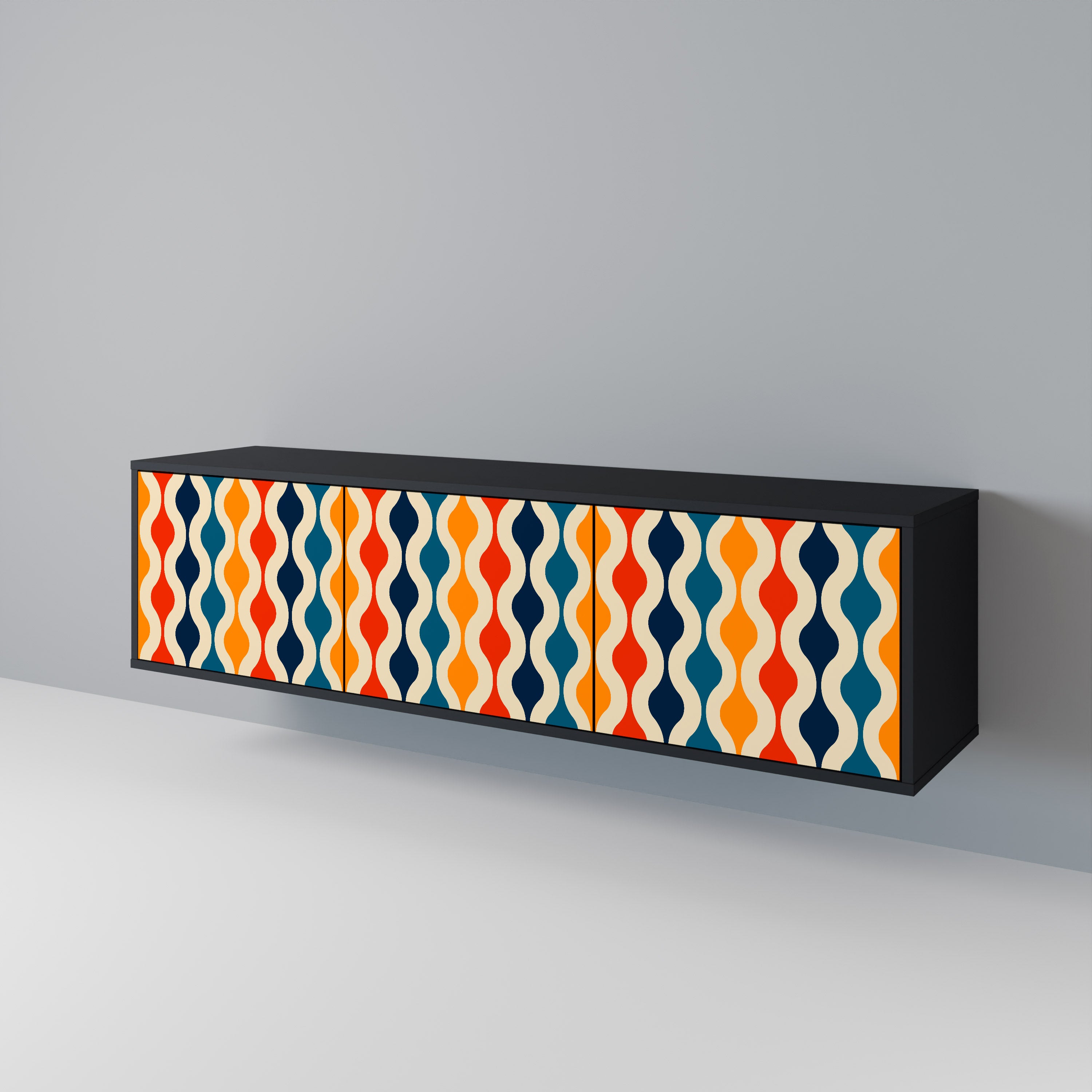 COLORFUL NOSTALGIA TV-bänk med 3 dörrar