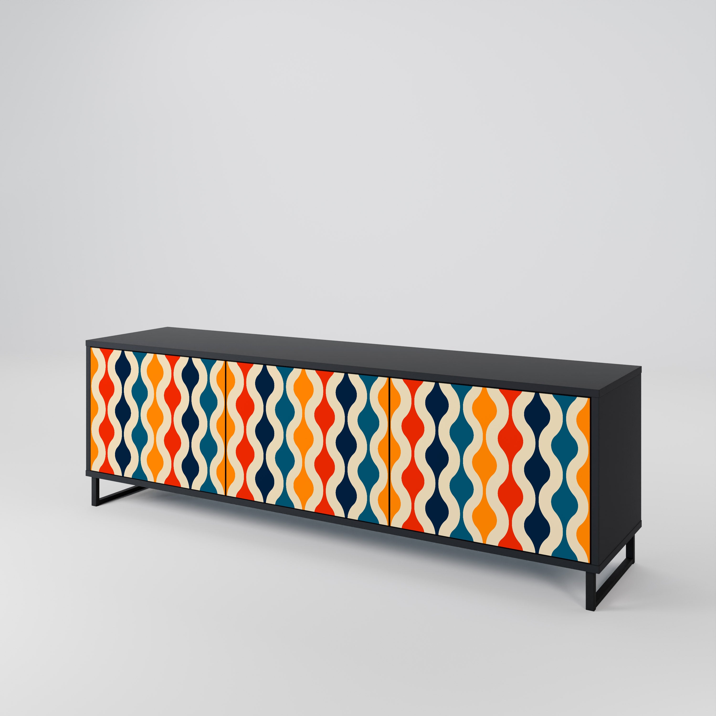 COLORFUL NOSTALGIA TV-bänk med 3 dörrar