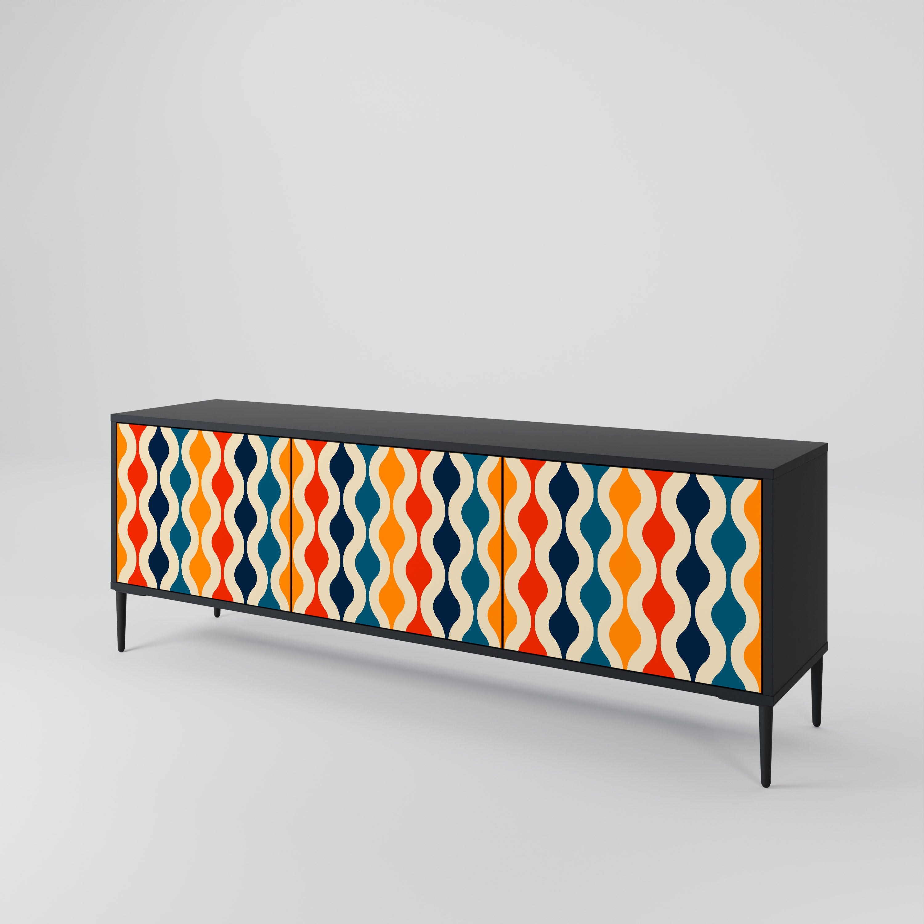COLORFUL NOSTALGIA TV-bänk med 3 dörrar