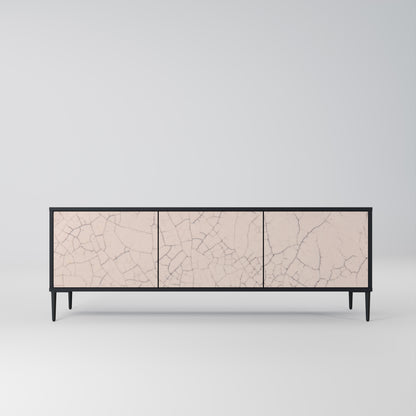 CERAMIC TEXTURE 3-dörrars TV-bänk i svart finish