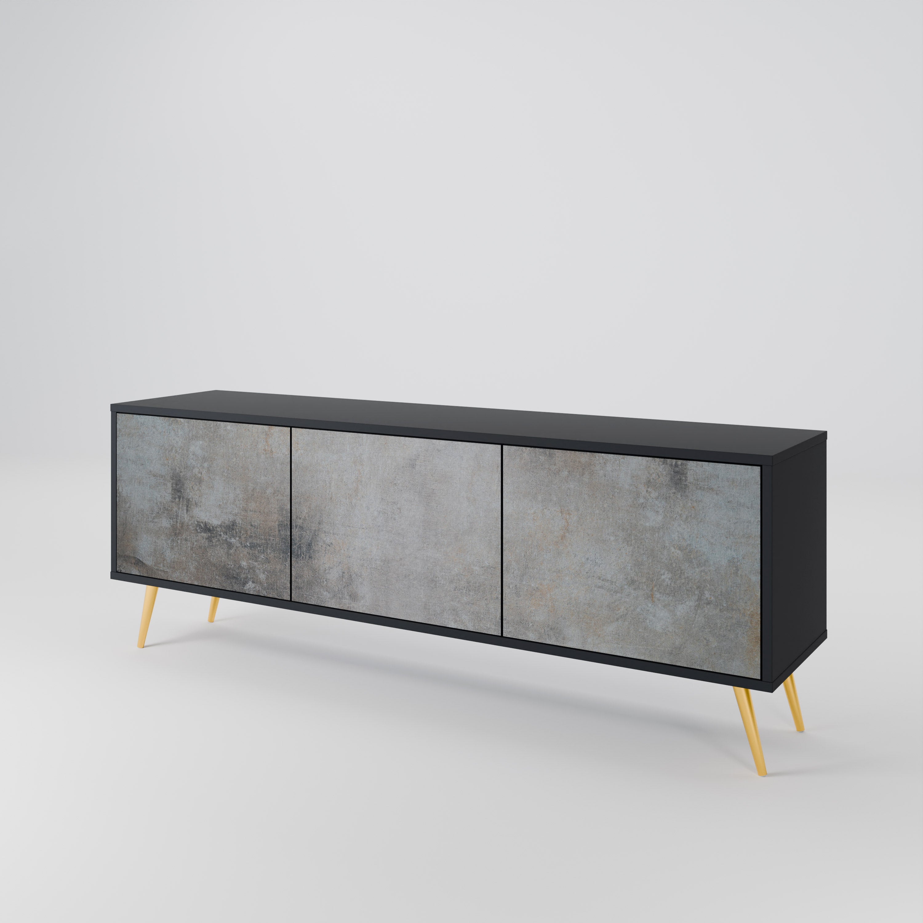 CONCRETE WALL TV-bänk med 3 dörrar