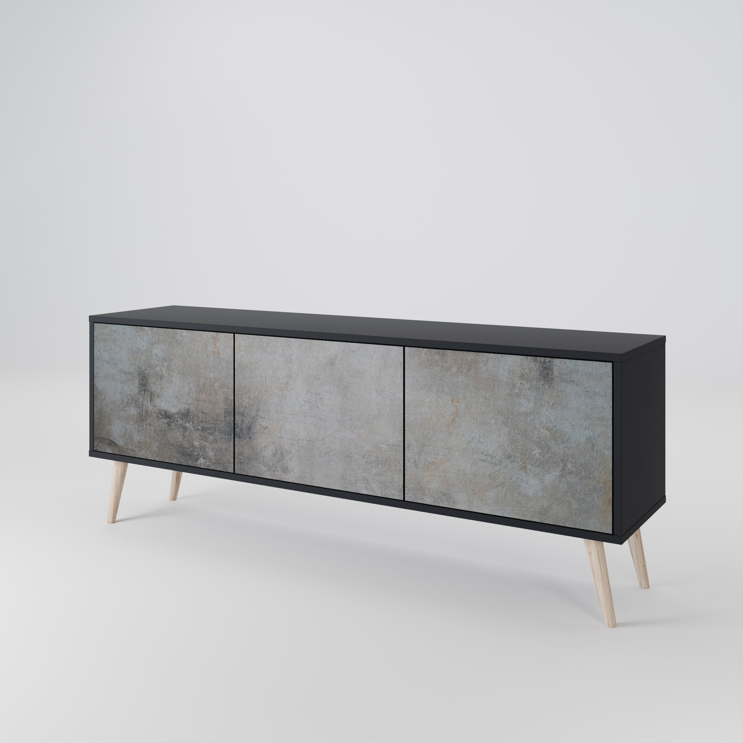 CONCRETE WALL TV-bänk med 3 dörrar