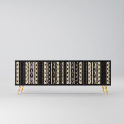AZTEC 3-dörrars TV-bänk i svart finish