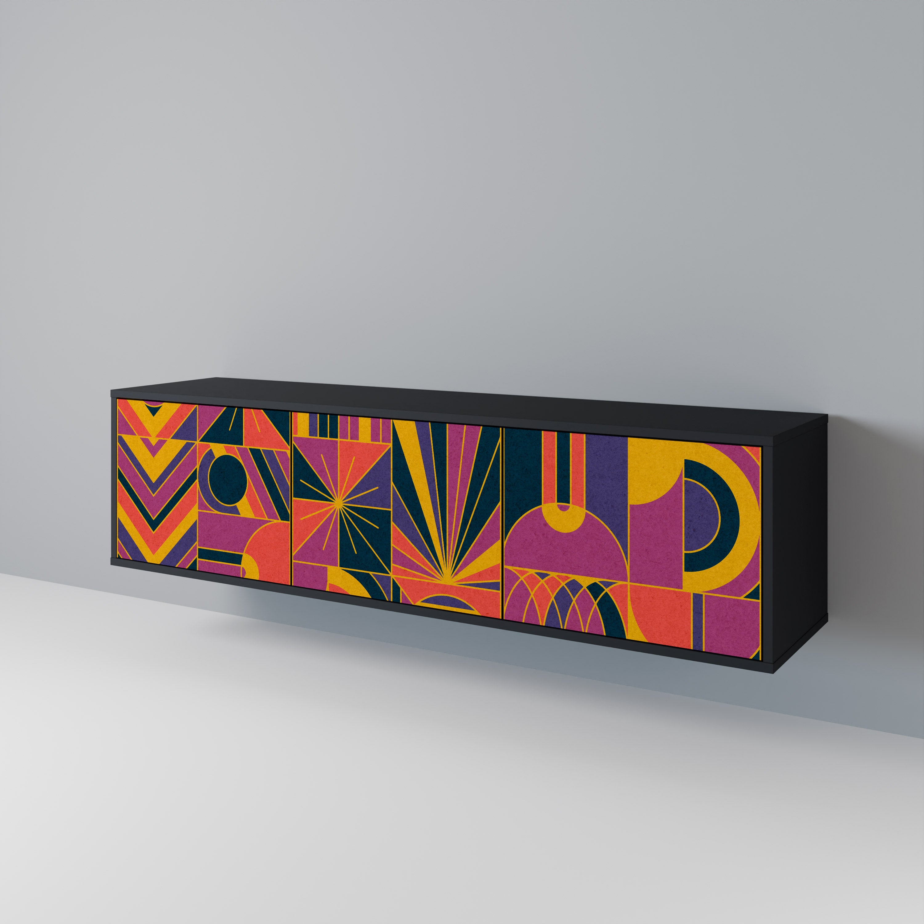 ELECTRIC PATTERNS TV-bänk med 3 dörrar