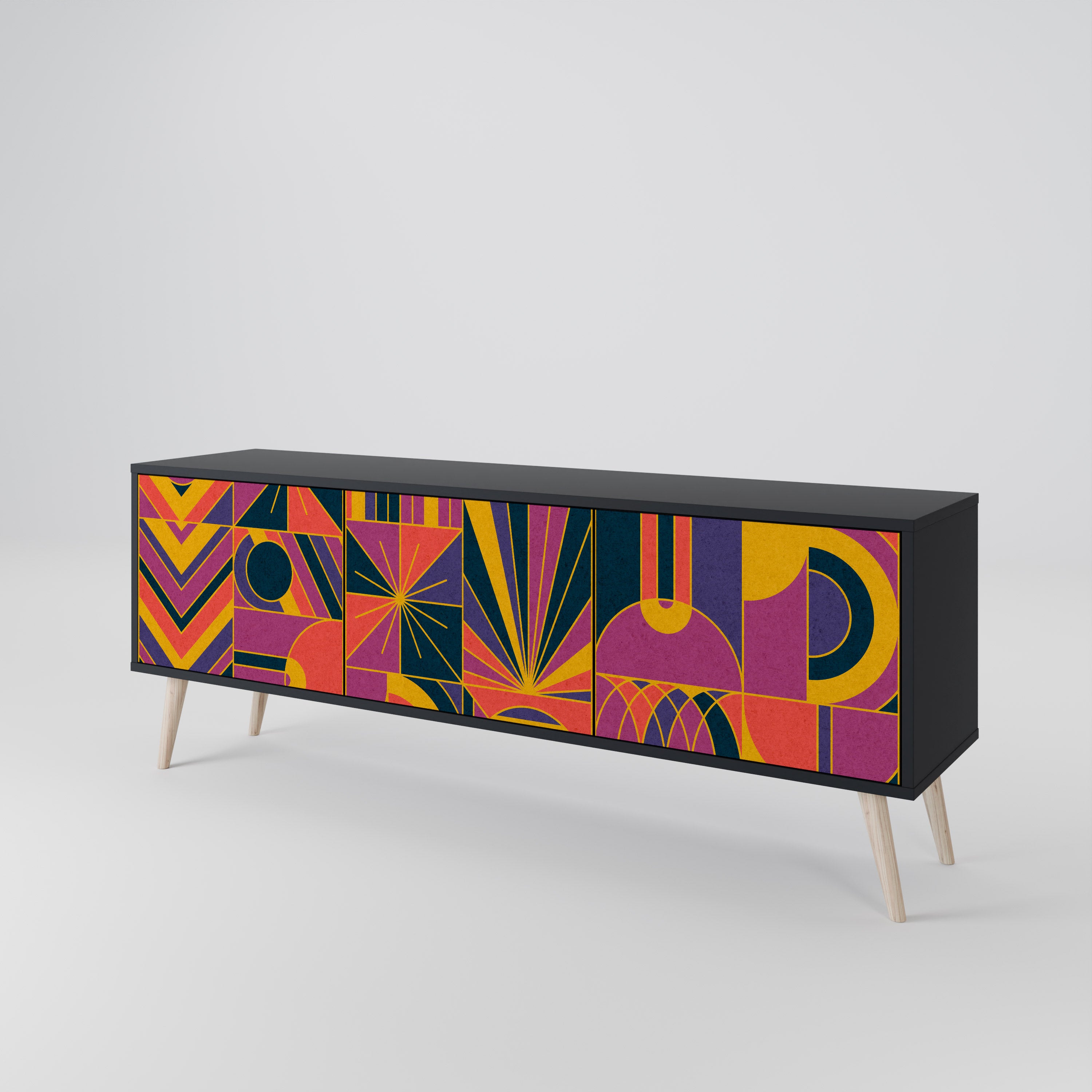 ELECTRIC PATTERNS TV-bänk med 3 dörrar