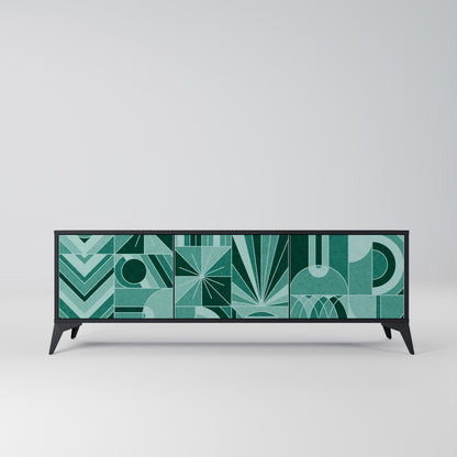 HARMONIC GRID 3-dörrars TV-bänk i svart finish