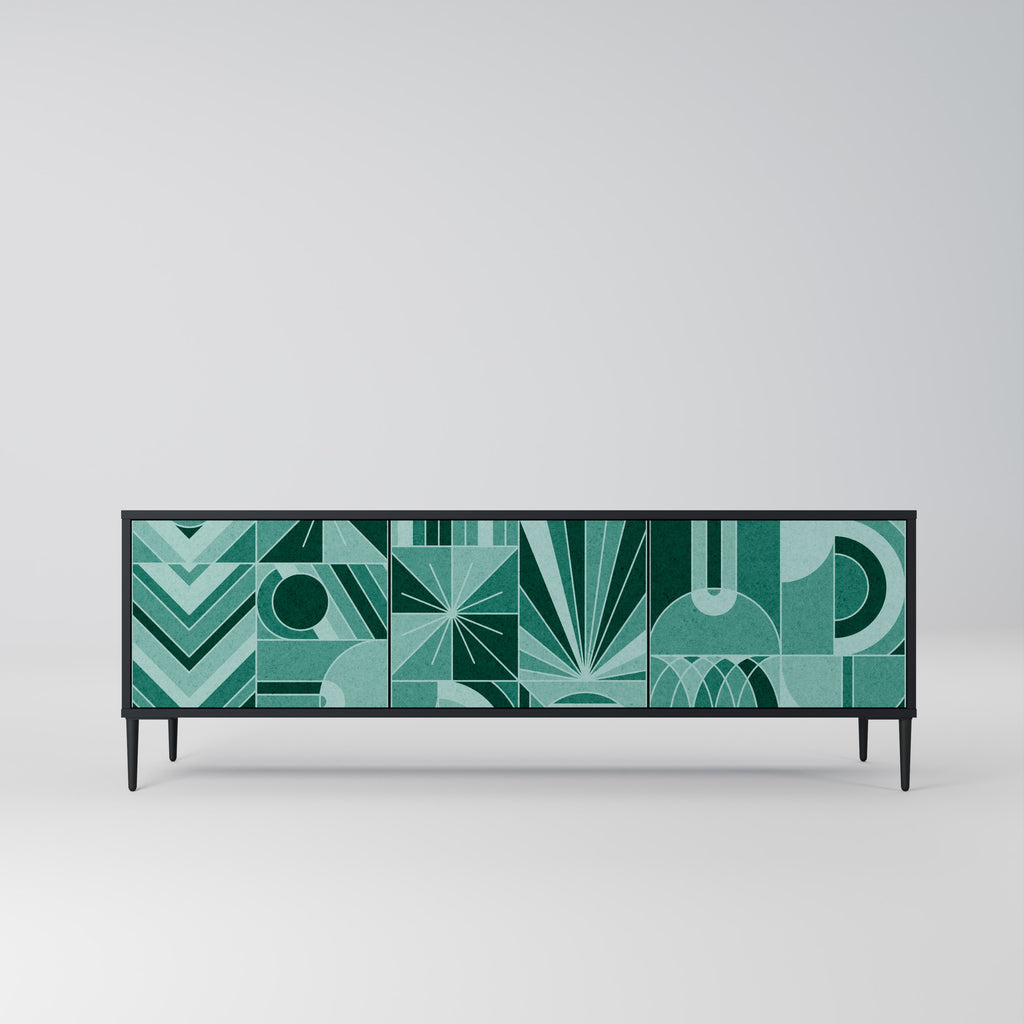 HARMONIC GRID 3-dörrars TV-bänk i svart finish
