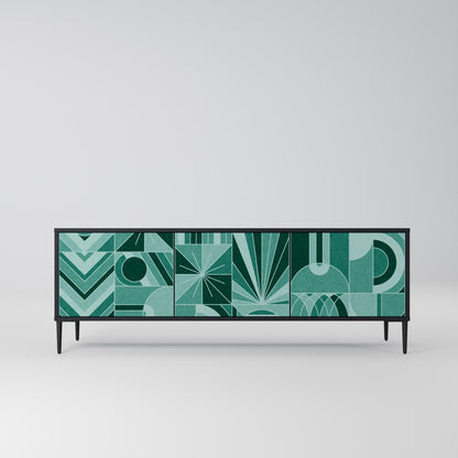HARMONIC GRID 3-dörrars TV-bänk i svart finish