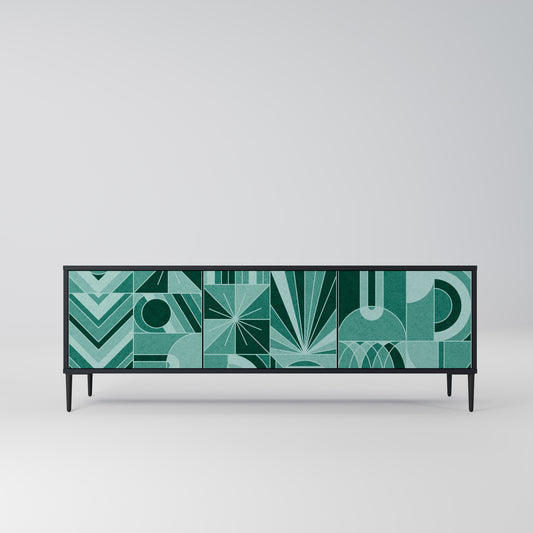 HARMONIC GRID 3-dörrars TV-bänk i svart finish