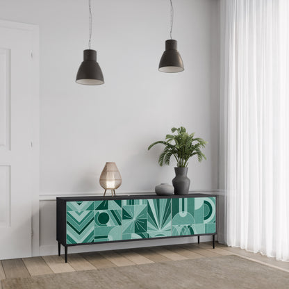 HARMONIC GRID 3-dörrars TV-bänk i svart finish
